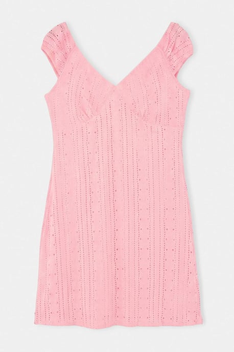 Trendyol Curve Dam Rosa Enfärgad Kort / Mini Ärmlös Casual A-linje Plus size Klänning - Image 3