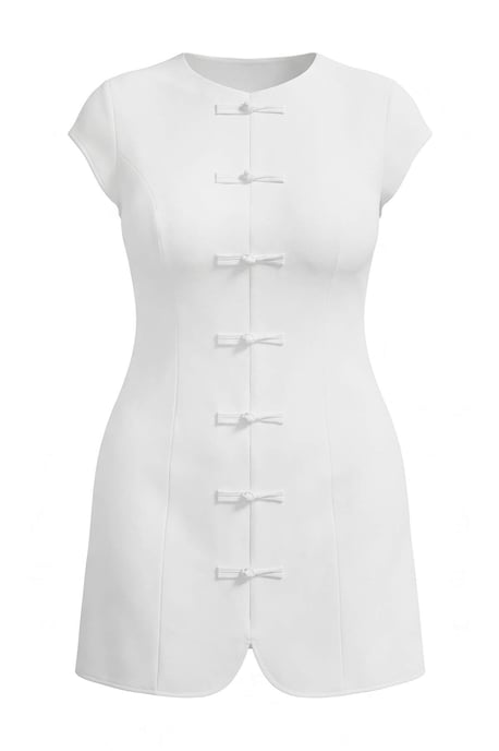 Trendyol Curve Dam Ecru Enfärgad Kort / Mini Kort A-linje Plus size Klänning - Image 4