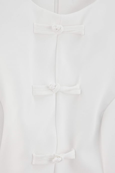 Trendyol Curve Dam Ecru Enfärgad Kort / Mini Kort A-linje Plus size Klänning - Image 5