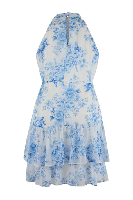 Trendyol Curve Dam Ecru Blommig Kort / Mini Ärmlös Casual A-linje Plus size Klänning - Image 5