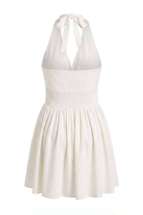 Trendyol Curve Dam Ecru Enfärgad Kort / Mini Ärmlös Skater Plus size Klänning - Image 5
