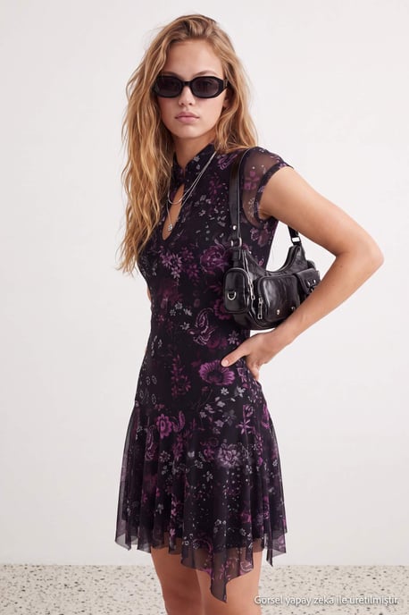 TRENDYOLMİLLA Women's Multicolor Plain Short / Mini Short Skater Dresses - Image 1
