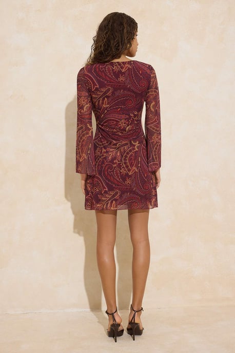 TRENDYOLMİLLA Dames Meerkleurig Paisley Kort / Mini Lang Casual Skater Jurken - Image 2