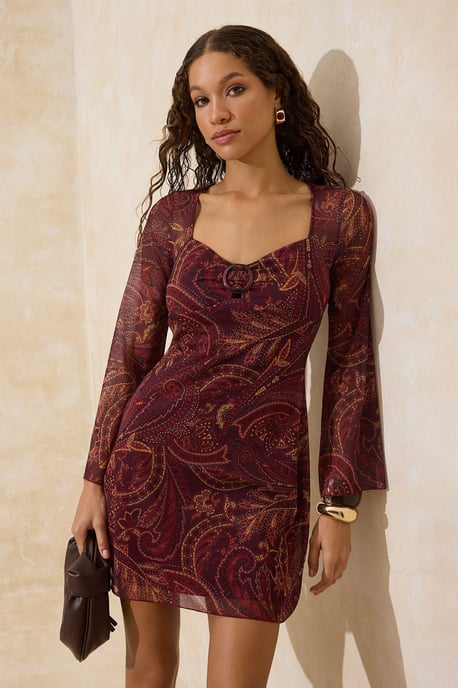 TRENDYOLMİLLA Dames Meerkleurig Paisley Kort / Mini Lang Casual Skater Jurken - Image 4