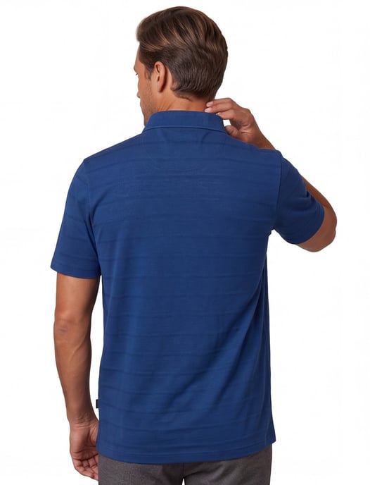 Pierre Cardin polo korte mouw kobalt gestreept 3-knoops - Image 2