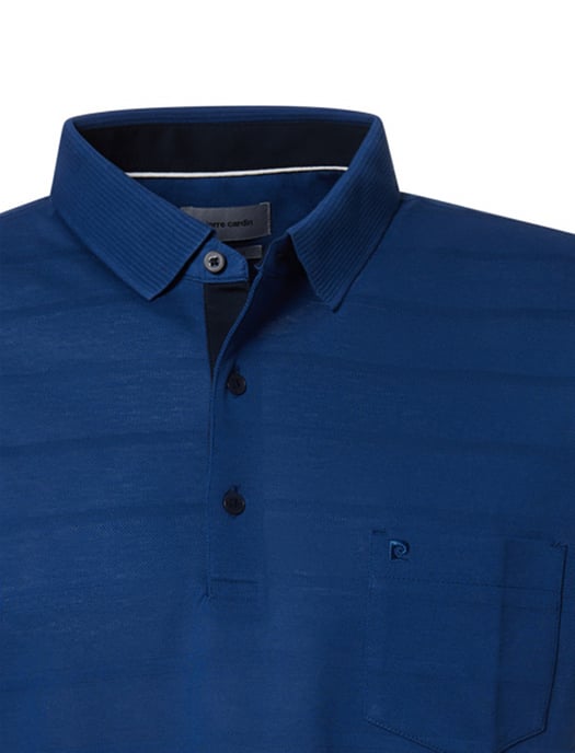 Pierre Cardin polo korte mouw kobalt gestreept 3-knoops - Image 3