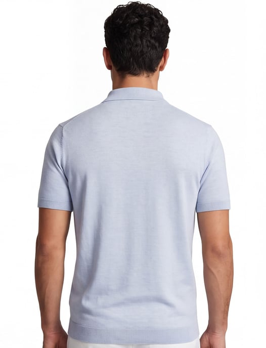 Lichtblauw poloshirt Gentiluomo gemeleerd - Image 2