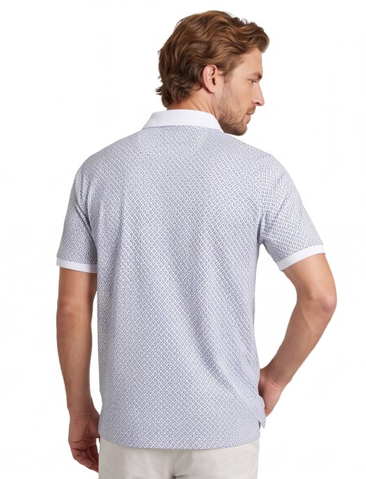Brax polo wit met blauw printje - Image 2