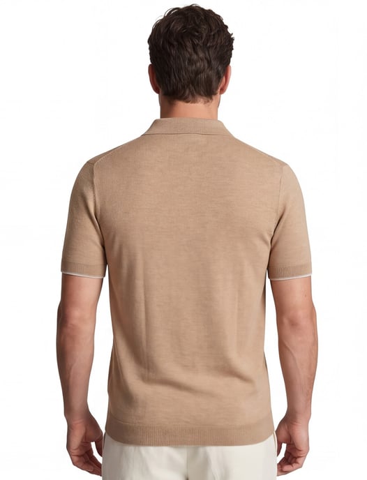 Lichtbruin poloshirt Gentiluomo katoen - Image 2