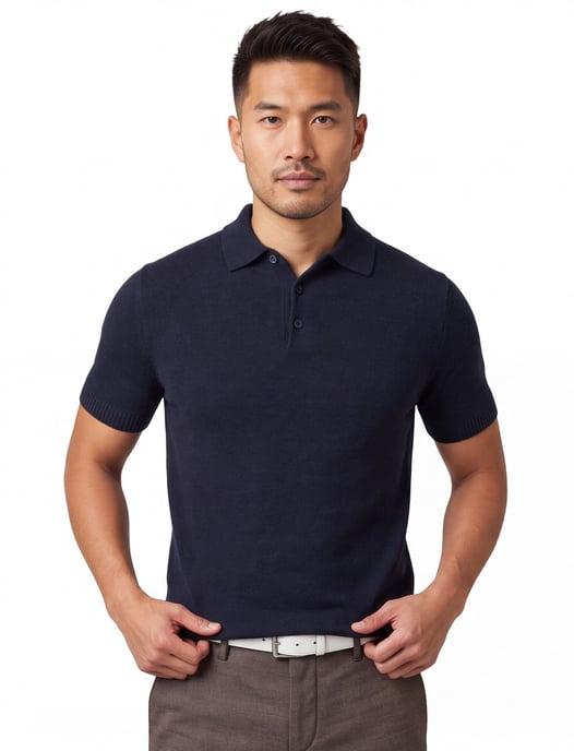 Baileys polo donkerblauw met 3 knoop fastener - Image 2