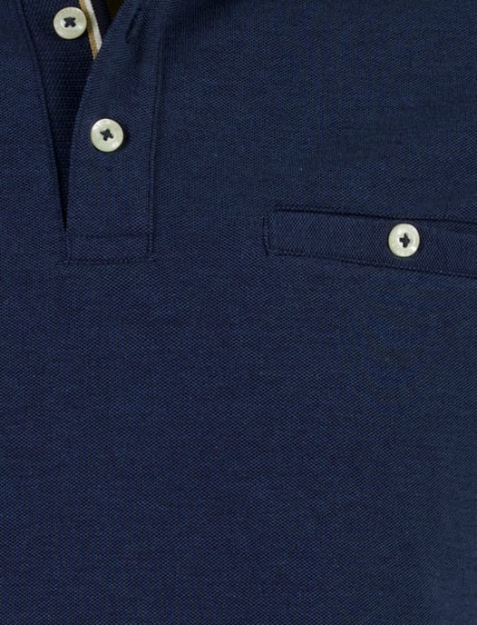 Poloshirt Baileys donkerblauw randen op boord en mouwen - Image 3