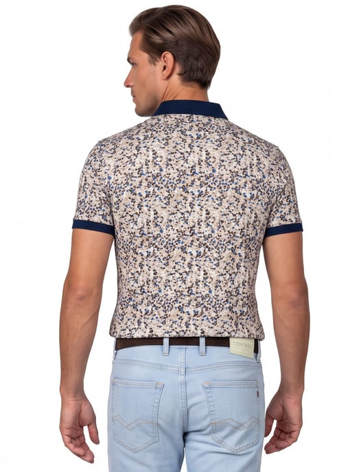 katoenen Baileys polo beige geprint - Image 2