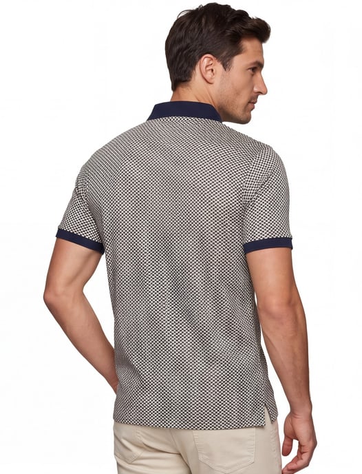 Baileys polo donkerblauw geprint katoen - Image 3
