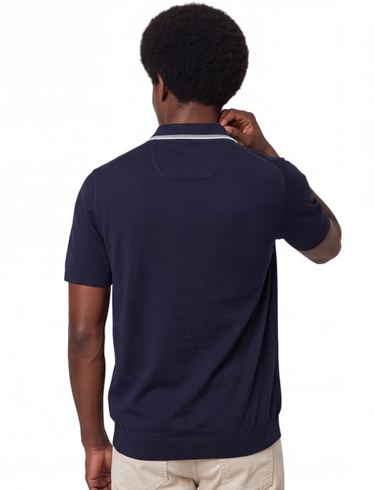 Brax polo donkerblauw effen - Image 2