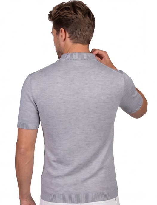 katoenen Gentiluomo poloshirt grijs effen normale fit - Image 2
