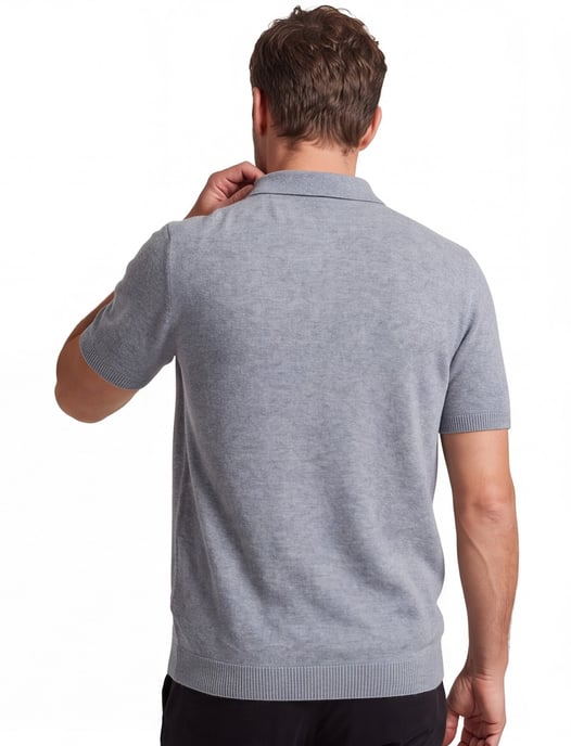 normale fit Gentiluomo polo grijs structuur - Image 2