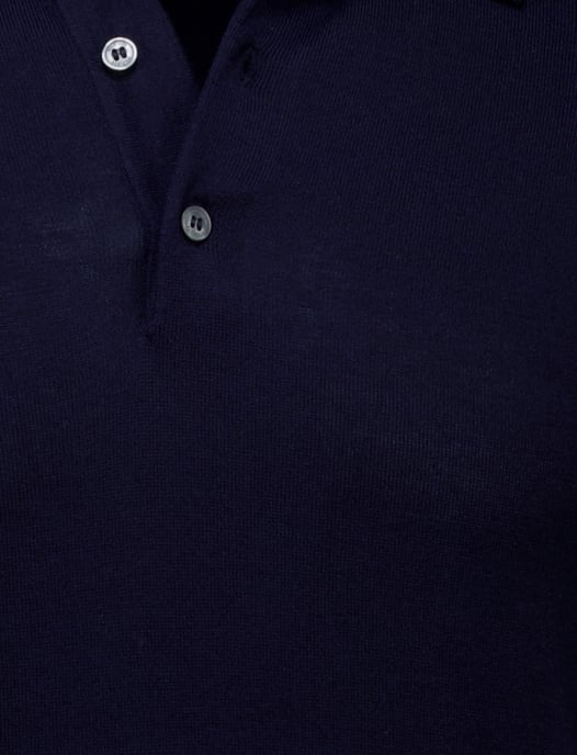 Tommy Hilfiger polo navy gebreid katoen en lyocell - Image 3