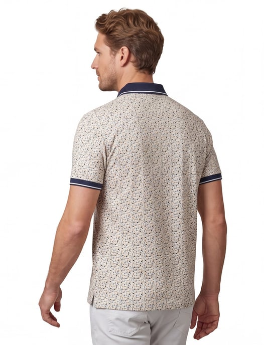 Baileys polo beige geprint katoen en elastaan - Image 2