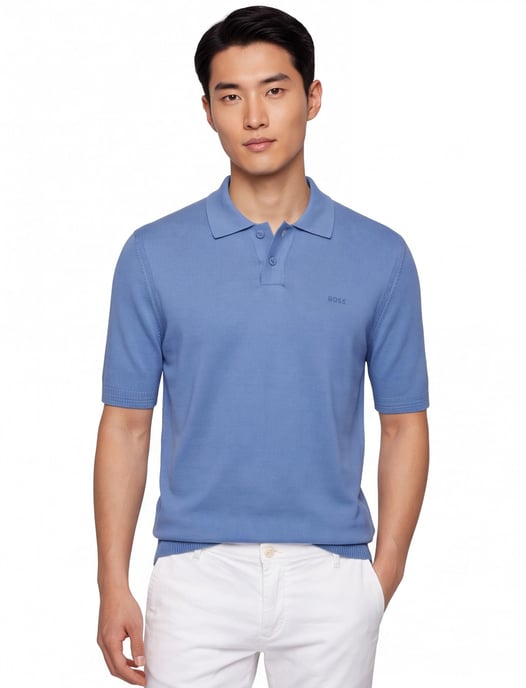blauw Hugo Boss Orange Asac P polo met boord - Image 1