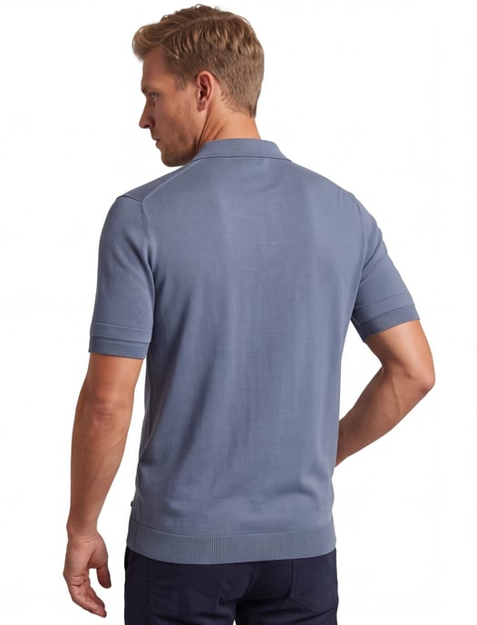 Genti polo effen blauw normale fit - Image 2