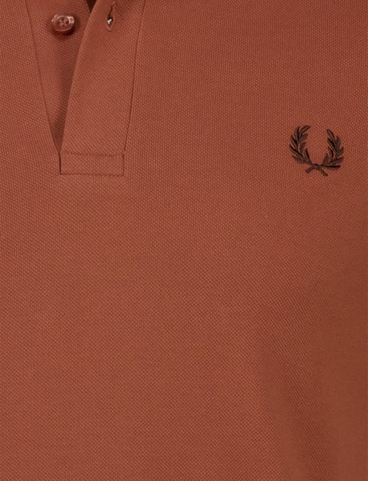 katoenen Fred Perry polo bruin normale fit effen - Image 3