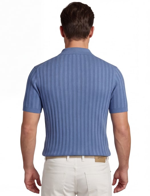 Polo Baileys v-hals blauw korte mouw gestreept - Image 2