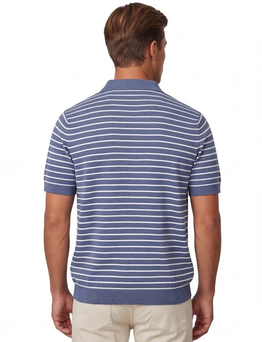 Fynch Hatton poloshirt blauw gestreept - Image 3