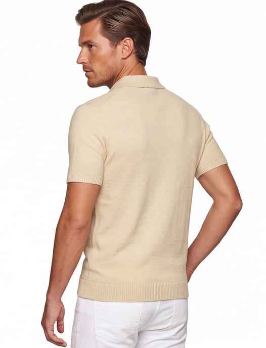 Baileys polo beige met boord - Image 3