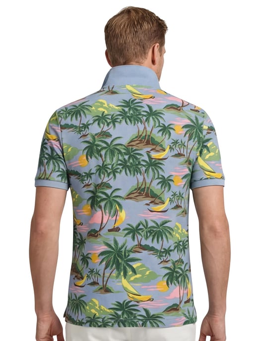 Katoenen Gant polo lichtblauw geprint normale fit - Image 2