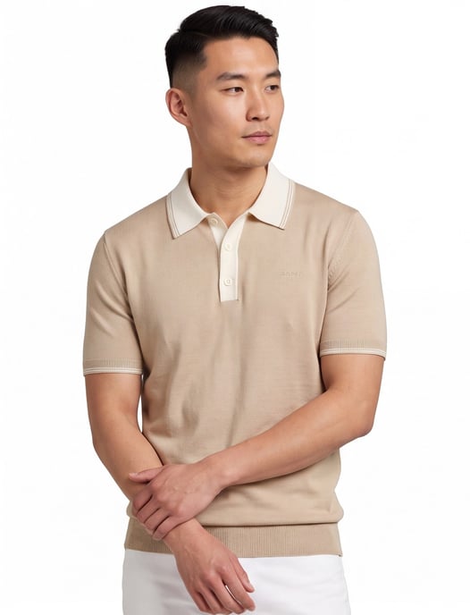 beige elegante Gant polo modal blend - Image 1
