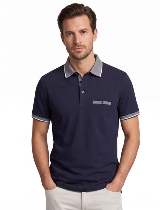 Poloshirt Fynch Hatton contrast boord - Image 1