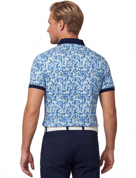 blauwe Baileys polo geprint katoen - Image 2