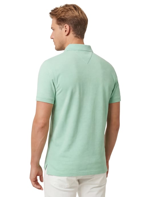 Tommy Hilfiger polo effen mintgroen katoen normale fit - Image 2