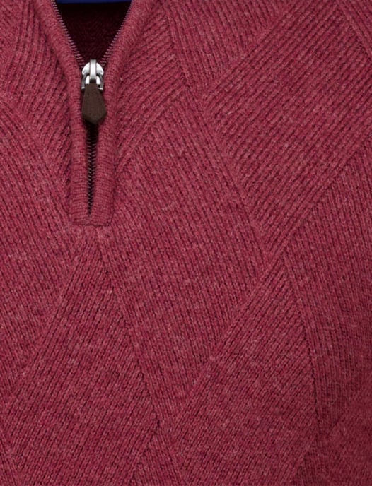 Baileys trui rood textuur half zip gebreid - Image 3