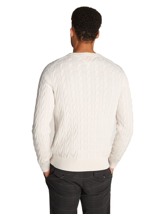 Tommy Hilfiger classic cotton cable crew neck wit gebreid - Image 2