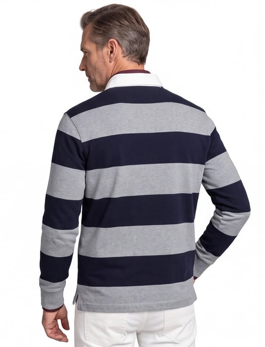 Gant trui katoen grijs/blauw gestreept - Image 2