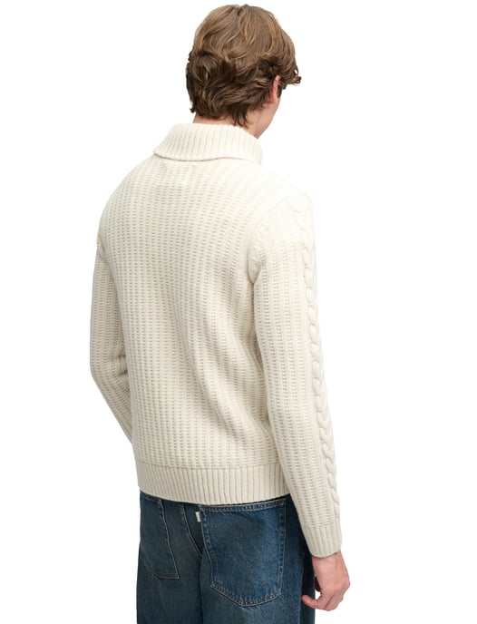 Trui Superdry wit coltrui grof gebreid - Image 2