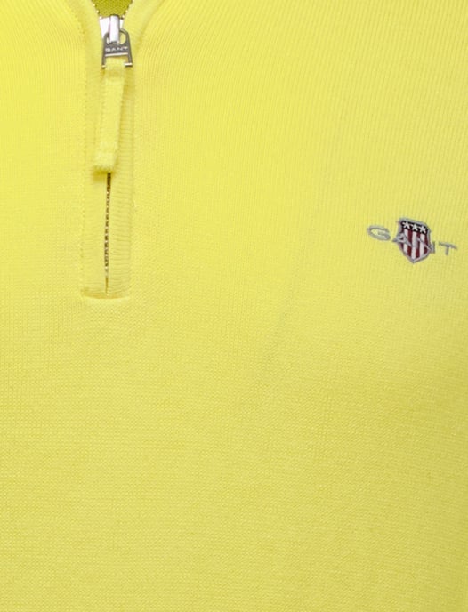 katoenen Gant half zip trui effen geel - Image 4