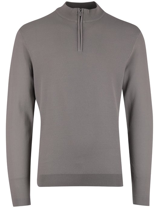 Half zip trui Gentiluomo antraciet textuur - Image 3