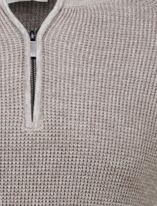 Gentiluomo half zip trui bruin - Image 4