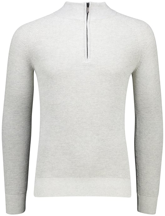 Gentiluomo half zip trui lichtgrijs katoen - Image 3