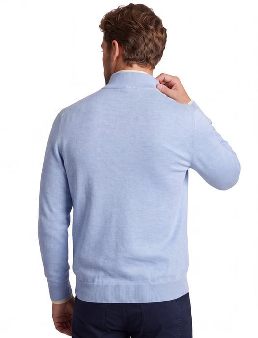 trui Scotland Blue half zip normale fit lichtblauw - Image 2