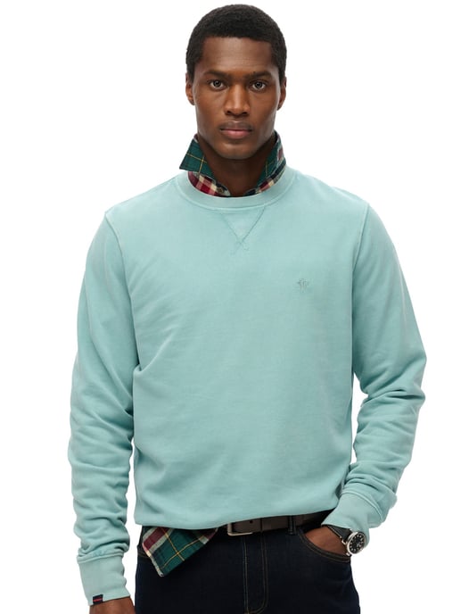 Superdry sweater turquoise katoen ronde hals - Image 1