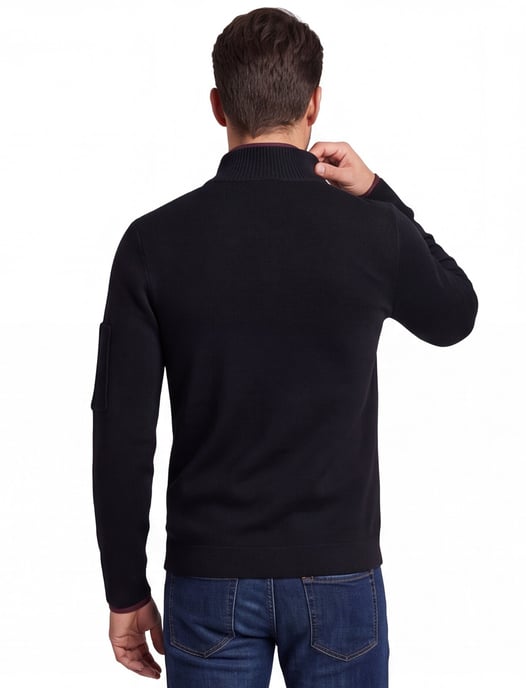 Genti half zip trui zwart - Image 4