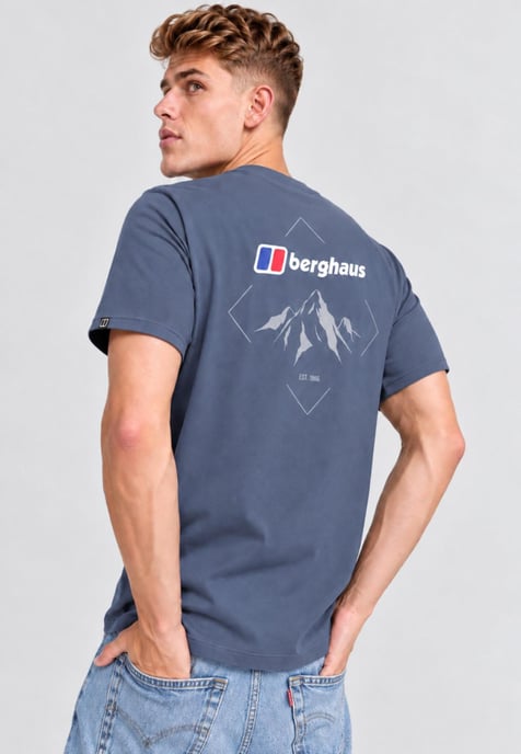 Berghaus Mens Peak Graphic Tee in Grey - Image 3