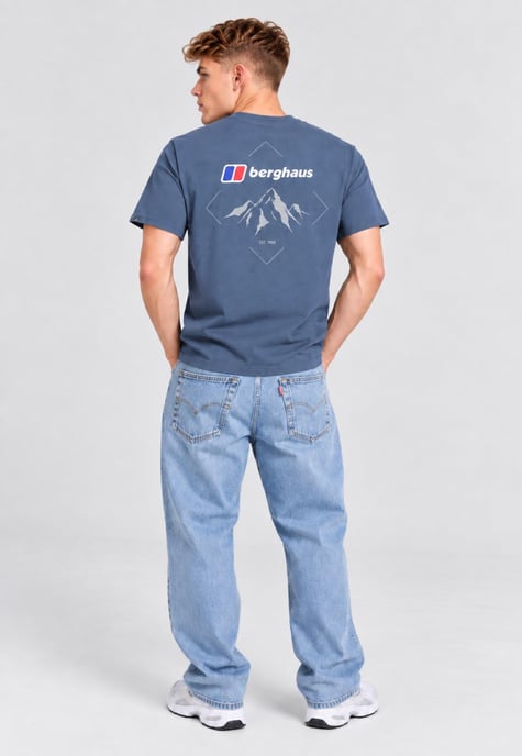 Berghaus Mens Peak Graphic Tee in Grey - Image 5