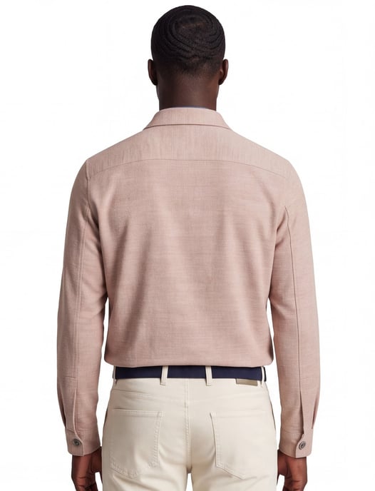 Overshirt Gentiluomo oranje gemeleerd dubbele borstzak - Image 2