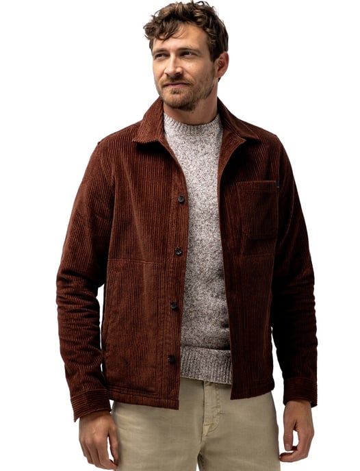 Overshirt State of Art bruin met borstzak - Image 1