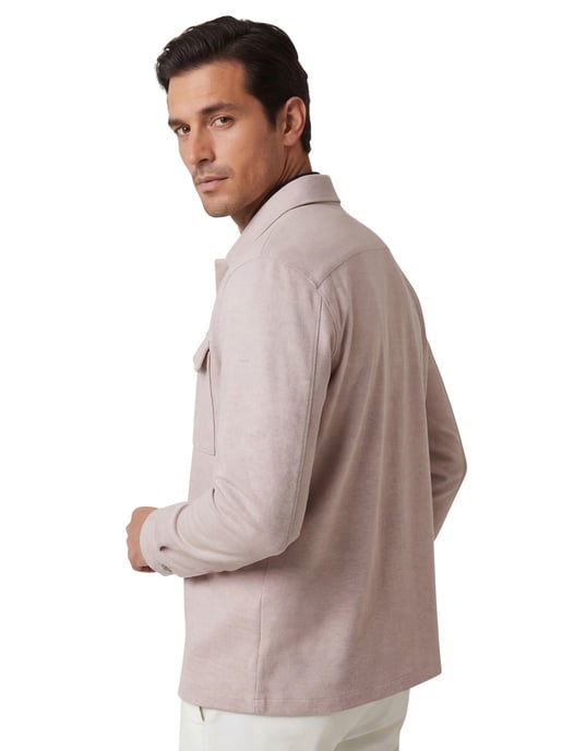 overshirt Gentiluomo beige gemeleerd normale fit knopen - Image 2