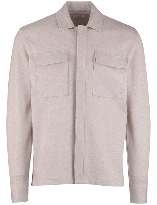 overshirt Gentiluomo beige gemeleerd normale fit knopen - Image 3